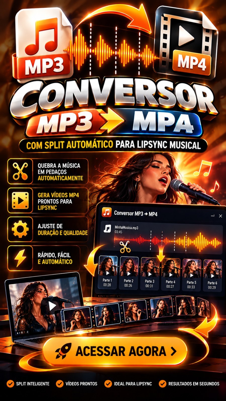 Mp3 to Mp4 Vocal Converter and Splitter